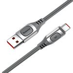Cablu USB, Baseus, USB la Type-C, 1M, 5A, Argintiu