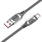 Cablu USB, Baseus, USB la Type-C, 2M, 5A,  Argintiu