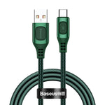 Cablu USB, Baseus, USB la Type-C, 1M, 5A, Verde