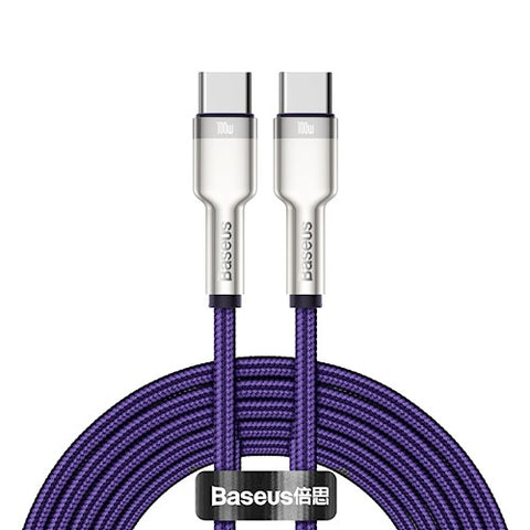 Cablu, Baseus, Type-C la Type-C, 100W, 2M, Mov