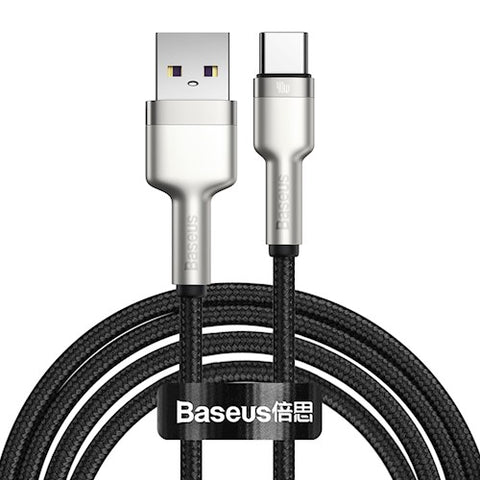 Cablu de Date, Baseus, Incarcare Rapida, 40W, 2m, USB la Type-C, Negru