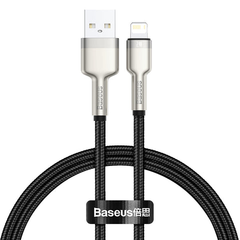 Cablu de Date, Baseus, Lightning la USB, 0.25M 2.4A, Negru