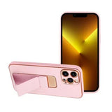 Husa din Piele cu Stand, Forcell, iPhone 13 Pro Max, Roz-Auriu