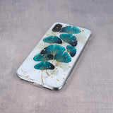 Husa Silicon, iPhone 11, Print cu Frunze, Transparent & Multicolor