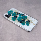 Husa Silicon, iPhone 11, Print cu Frunze, Transparent & Multicolor
