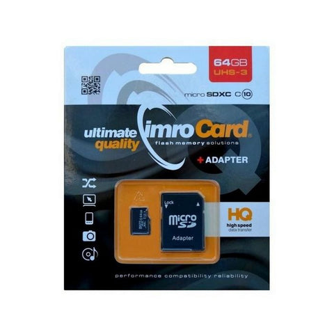 Card de Memorie, Imro, MicroSD, 64GB, Adaptor Inclus