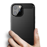 Husa Silicon Carbon, Techsuit, iPhone 13 Pro, Negru