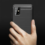 Husa Silicon Carbon, Samsung Galaxy A71, Negru