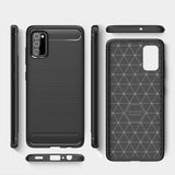 Husa Silicon Carbon, Samsung Galaxy A02S, Negru
