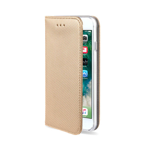Husa Tip Carte, Smart Magnetic, Huawei P40 Lite 5G, Auriu