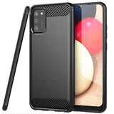 Husa Silicon Carbon, Samsung Galaxy A02S, Negru