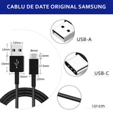 Cablu de date,USB la Type-C, Original Samsung, 1.5m, Negru