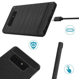 Husa Silicon Carbon, Techsuit, Samsung Galaxy Note 8, Negru