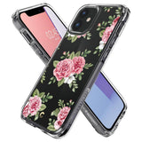 Husa Antisoc, Spigen iPhone 12 Mini (5.4), Transparent cu Flori