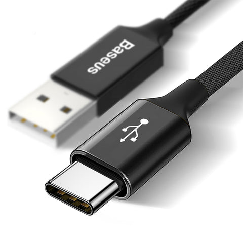 Cablu Baseus Artistic Striped USB Type-C, 5M, Negru.