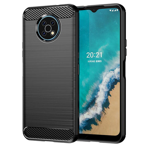 Husa Carbon Silicone Techsuit Nokia G50, Negru