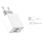 Inarcator cu Cablu USB- Type-C, XO, 2.4A, 2USB, Alb