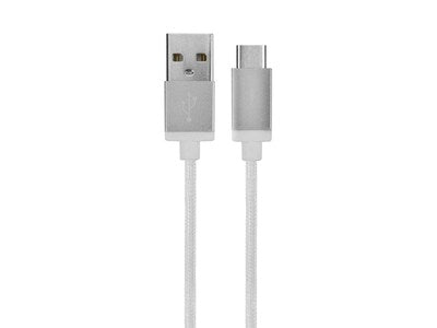 Cablu XQISIT bumbac USB C 3.0 la USB A 180cm alb (27748)