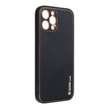 Husa Din Piele, Forcell, iPhone 12, Negru-Auriu