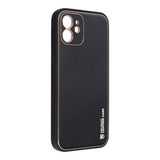 Husa din Piele, Forcell, iPhone 13, Negru-Auriu