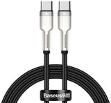 Cablu Baseus, USB-C to USB-C, 1M, 100w. Negru-Alb