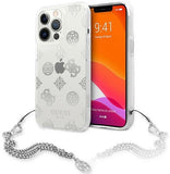 Husa Originala Guess, iPhone 13/13 Pro, Transparenta-Argintiu