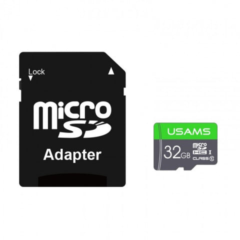 Card de Memorie, USAMS, Micro-SD 32GB + Adaptor