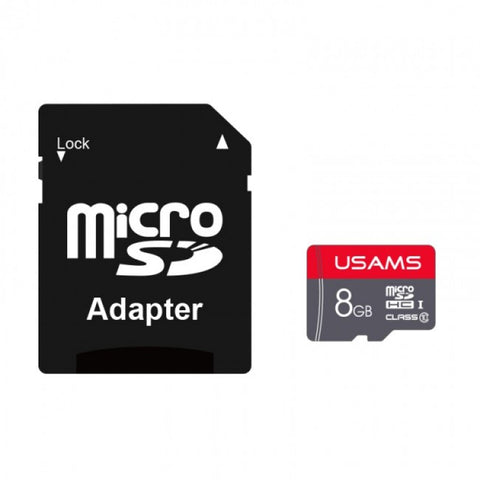 Card de Memorie, USAMS, Micro-SD 8GB + Adaptor