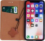 Husa Tip Carte din Piele Originala, iPhone 11, Maro