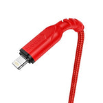 Cablu de Incarcare/Transfer Date, Hoco, USB-Lightning, 2.4A, 1M, Rosu