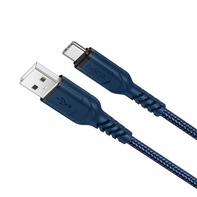 Cablu Incarcare/Transfer Date, Hoco, 3A, 1M, USB la Type-C, Albastru