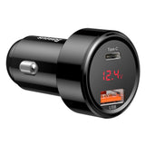 Incarcator Auto, Baseus, Incarcare Rapida 40W, Type-C si USB, Negru