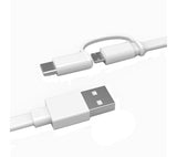 Cablu Huawei Original, USB la Micro-USB + Type-C, Alb