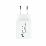 Incarcator Retea, Prio, Incarcare Rapida 20W, USB + USB-C, Alb