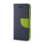 Husa tip Carte fancy case pentru Samsung Galaxy A10, Albastru navy/verde lime