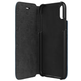 Husa Tip Carte din Piele, Bugatti, iPhone X/XS, Albastru Inchis