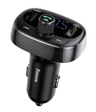 Transmițător FM T-Type Bluetooth MP3, Baseus, Incarcator Auto, Negru