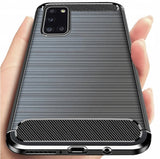 Husa Silicon Carbon, Samsung Galaxy A31, Negru