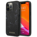 Husa Originala Guess, iPhone 13/13 Pro, Negru-Marmura
