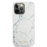 Husa Originala Guess, iPhone 13/13 Pro, Alb-Marmura