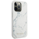 Husa Originala Guess, iPhone 13/13 Pro, Alb-Marmura