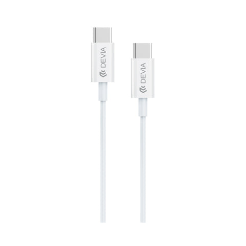 Cablu Devia, Usb C- Usb C, 3A 60 W 20 V, Alb