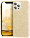 Husa iPhone iPhone 12 / iPhone 12 Pro Glitter 3in1, Auriu