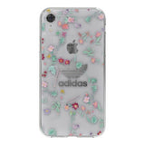 Husa Silicon Originala, Adidas, iPhone XR, Transparent cu Flori