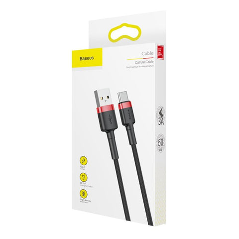 Cablu USB-A la USB-C 2A, 3m, Baseus Cafule Series