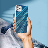 Husa Silicon Forcell, iPhone 12 Pro Max, Design de Marmura-Albastru