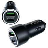 Incarcator Auto, Prio, Incarcare Rapida 20W, USB + USB-C, Negru