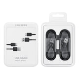 Cablu de Date/Incarcare Original, Samsung, 2 x Cabluri, USB Type C, 1.5m, Negru