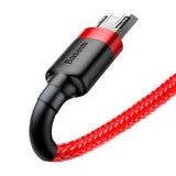Cablu de Date USB / Micro USB, QC3.0, 1.5A 2M, Baseus Cafule Durable Nylon, Rosu
