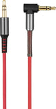 Cablu audio silicon Hoco, jack 3.5mm, UPA02, Unghi drept, Negru/Rosu